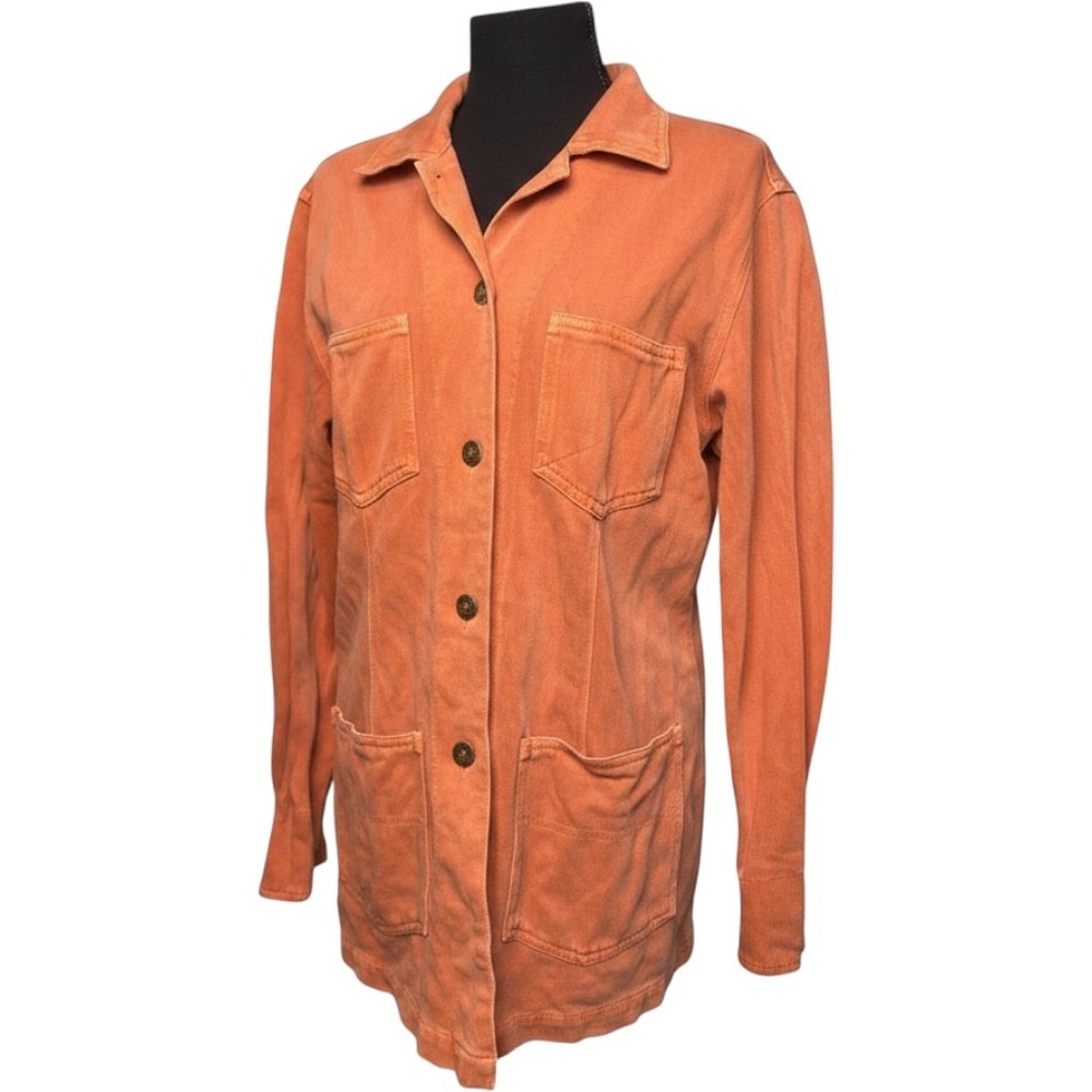 The Territory Ahead Women's M Orange Cotton Chore Jacket Utility Shirt USA